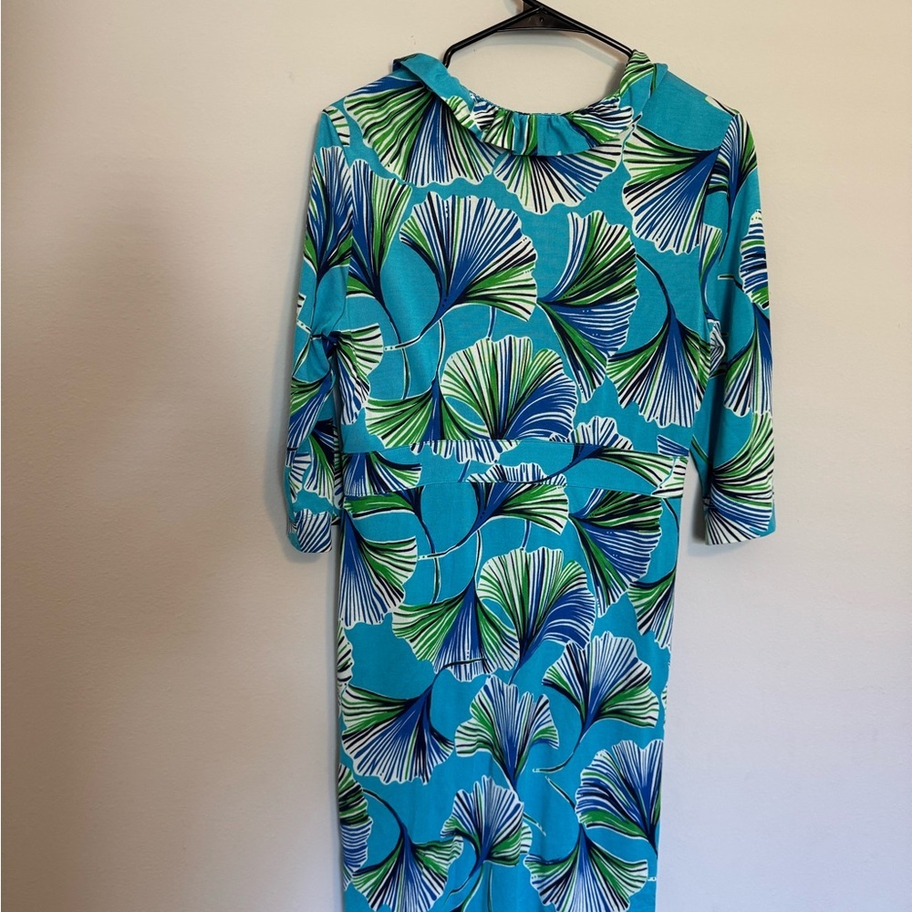 Lily Pulitzer blayney get ginky ruffle Blue and Green Women's Dress - Picture 5 of 6